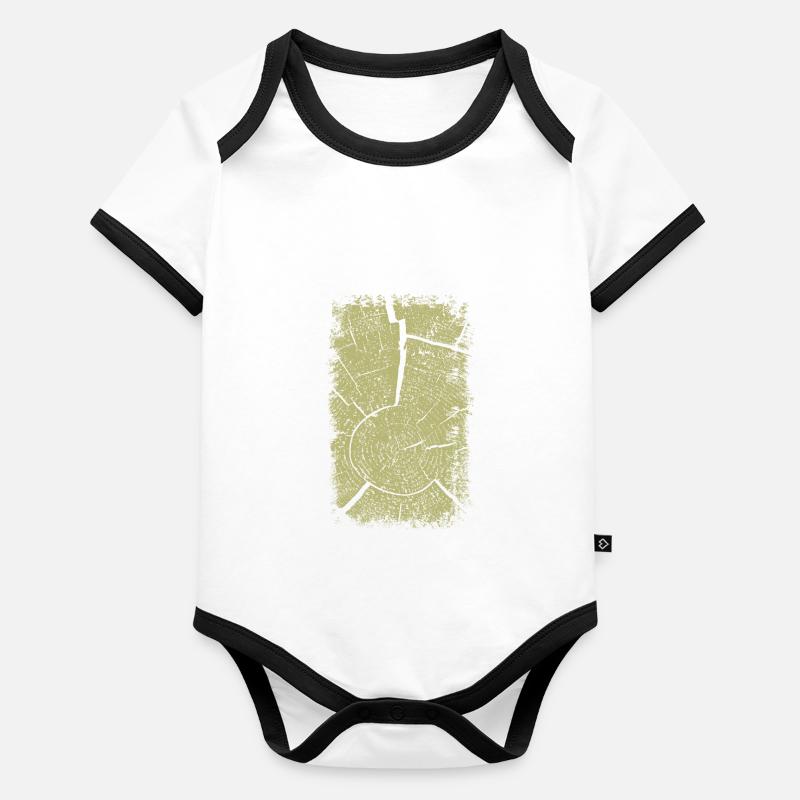 Holz Baby Bio-Kurzarm-Kontrastbody