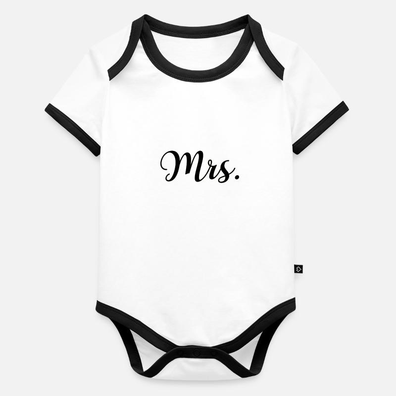 Conception de mariée mariage M. & Mme Just Married Body Bébé bio contrasté manches courtes