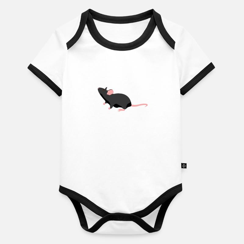 Rat animal gift saying Organic Baby Contrasting Bodysuit