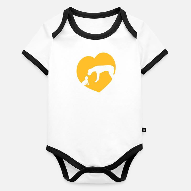 Great Dane & Baby - free customizable! Organic Baby Contrasting Bodysuit