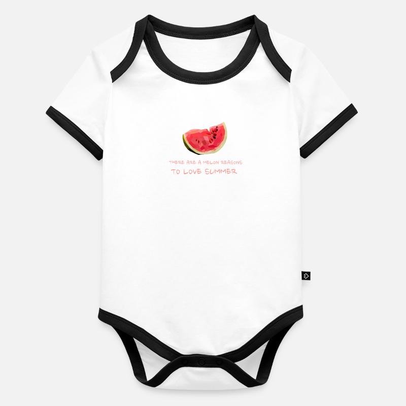 Il y a des raisons pour Melon d'aimer le melon d'été Body Bébé bio contrasté manches courtes