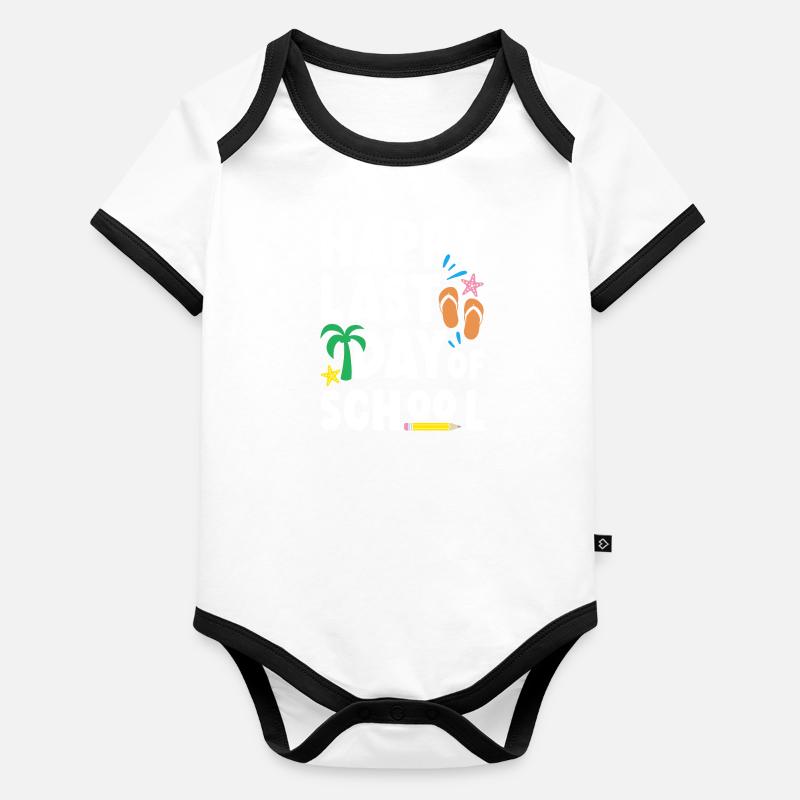 Dernier jour d’école Body Bébé bio contrasté manches courtes