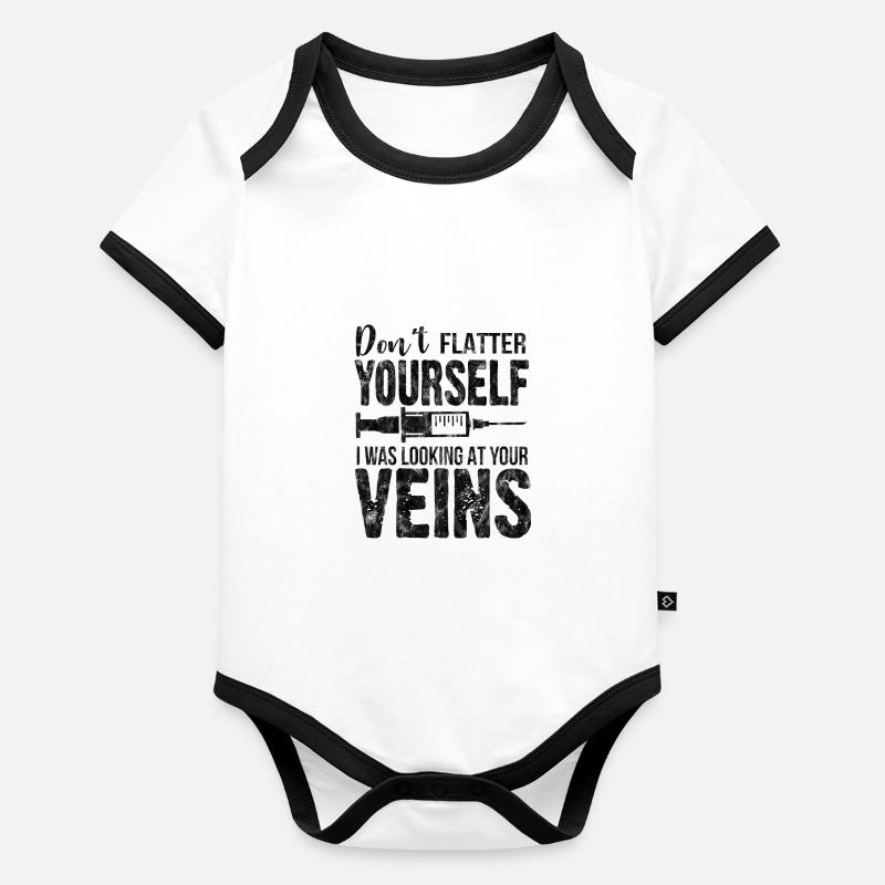 Ne te flatte pas, je regardais tes veines Body Bébé bio contrasté manches courtes