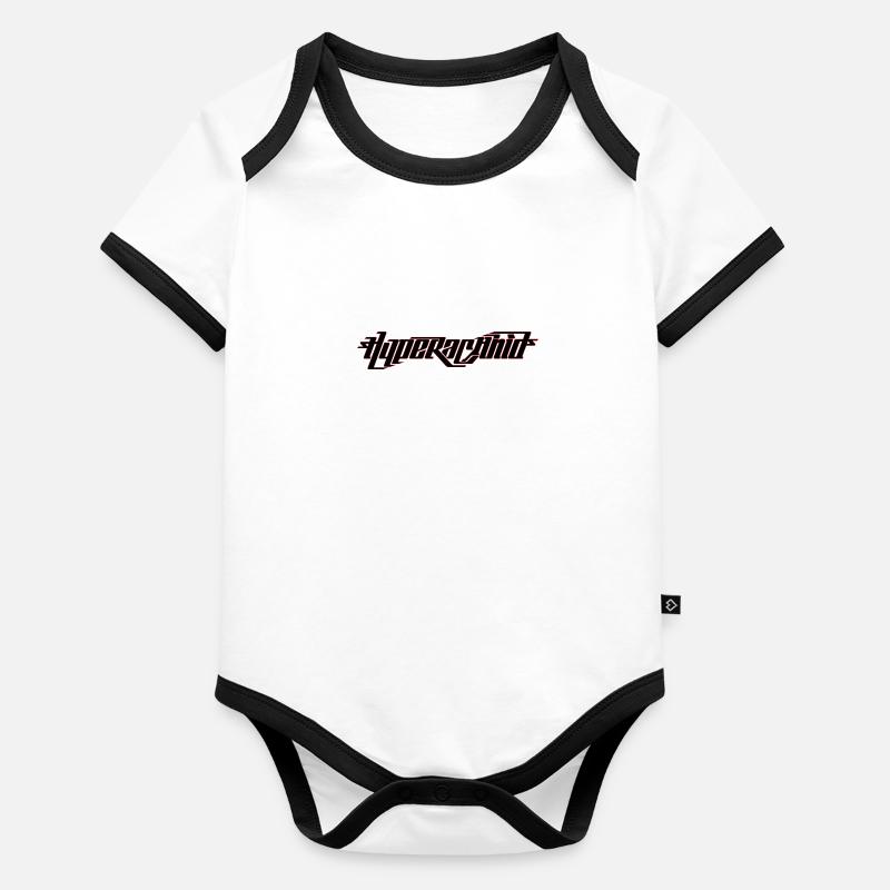 Typographie hyperachnide Body Bébé bio contrasté manches courtes