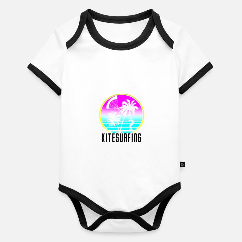 Kitesurf Body Bébé bio contrasté manches courtes