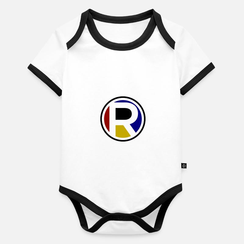 Abréviation R | Point R | Nom R | Logo R | District R Body Bébé bio contrasté manches courtes