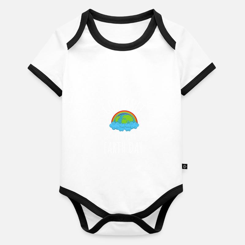 Go Planet It's Your Earth Day Rainbow Baby Bio-Kurzarm-Kontrastbody