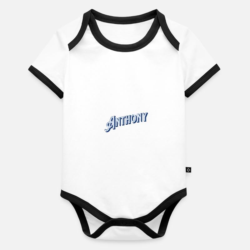 Anthony Namen personalisiert Baby Bio-Kurzarm-Kontrastbody