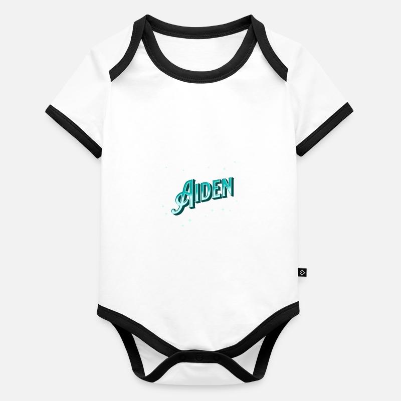 Aiden names personalized Organic Baby Contrasting Bodysuit