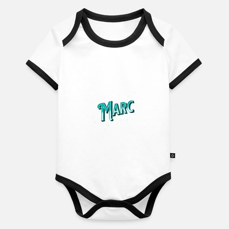 Marc name personalized Organic Baby Contrasting Bodysuit