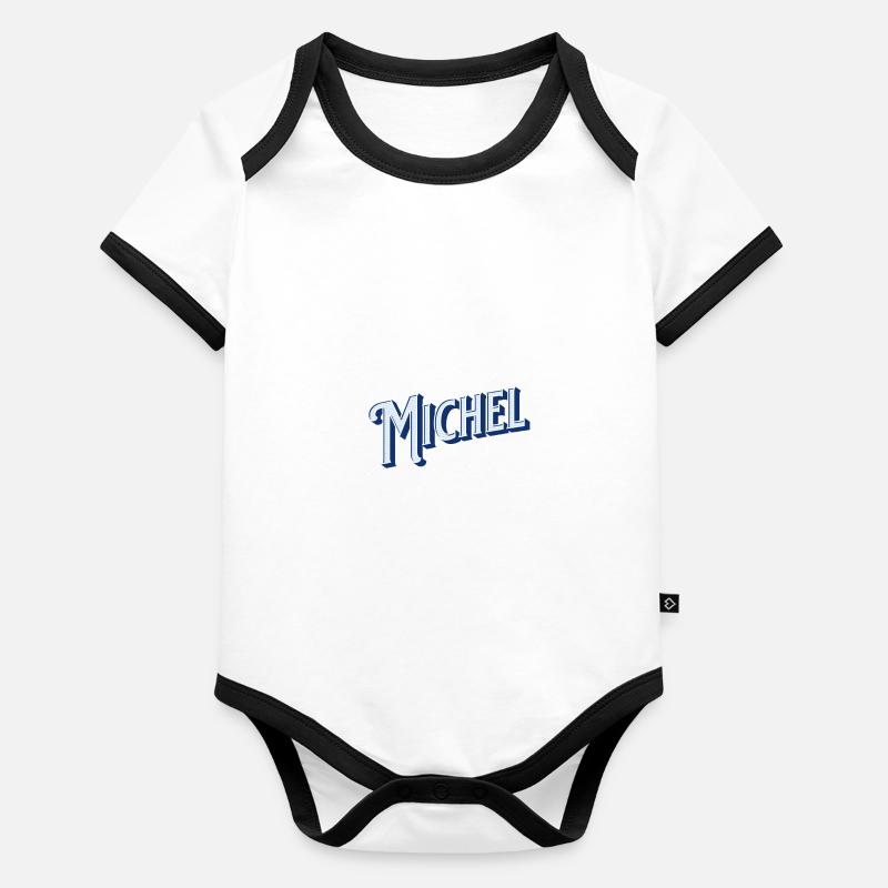 Michel name personalized Organic Baby Contrasting Bodysuit