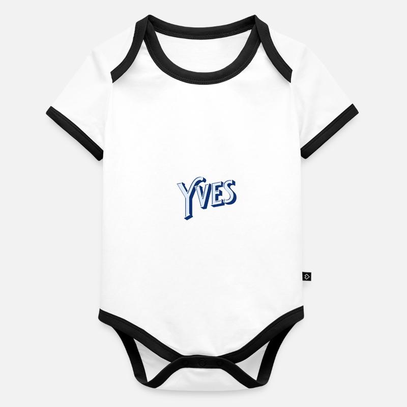 Yves name personalized Organic Baby Contrasting Bodysuit