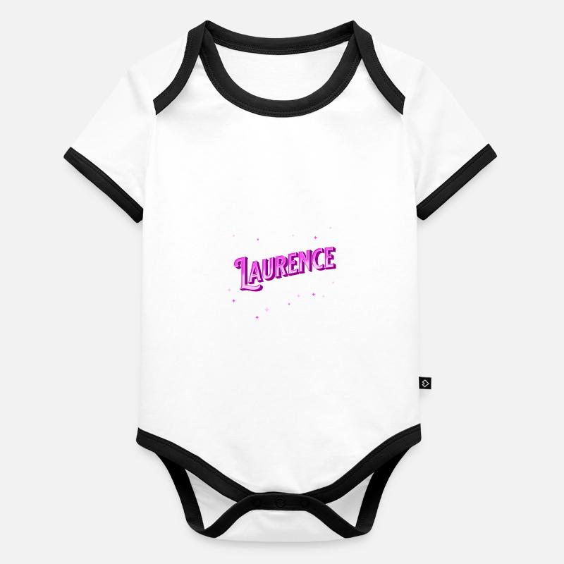 Laurence name personalized Organic Baby Contrasting Bodysuit