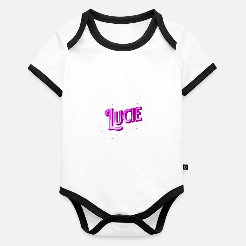 Lucie name personalized Organic Baby Contrasting Bodysuit