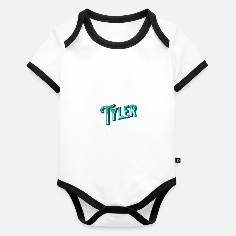 Tyler name personalized Organic Baby Contrasting Bodysuit