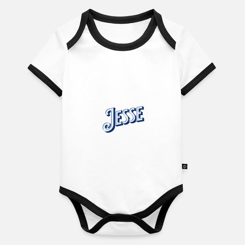 Jesse's name personalized Organic Baby Contrasting Bodysuit
