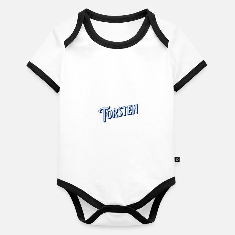 Torsten name personalized Organic Baby Contrasting Bodysuit