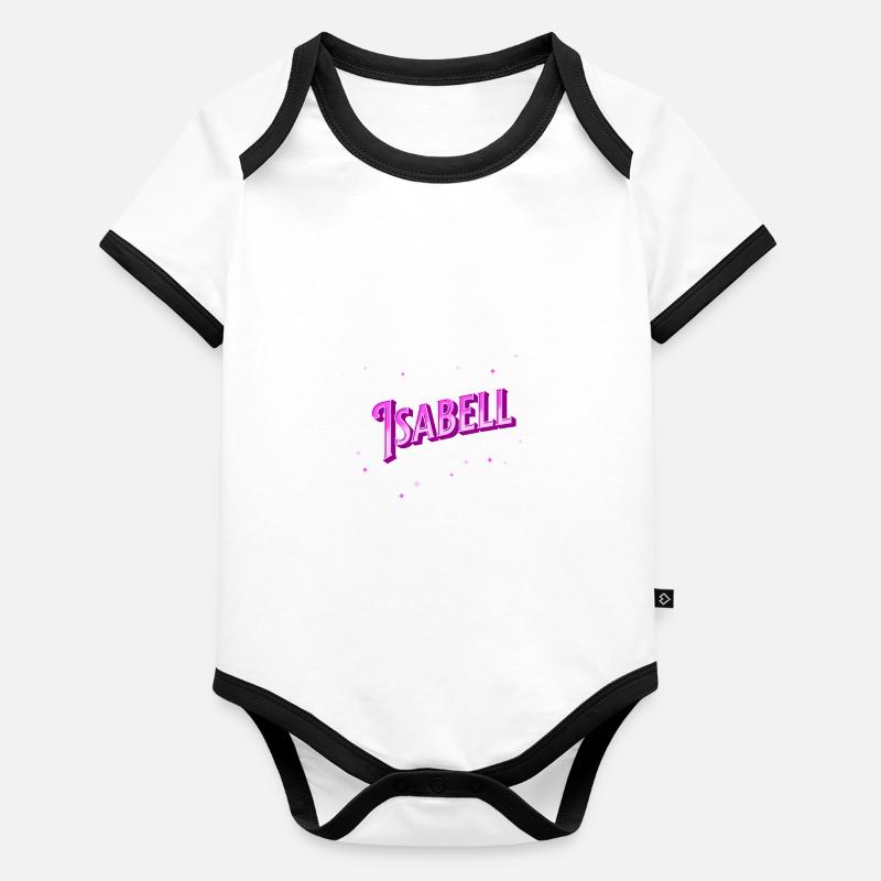 Isabell's name personalized Organic Baby Contrasting Bodysuit