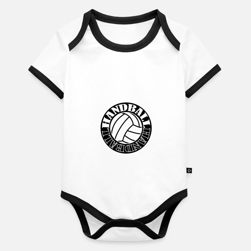 conception de handball 1 Body Bébé bio contrasté manches courtes
