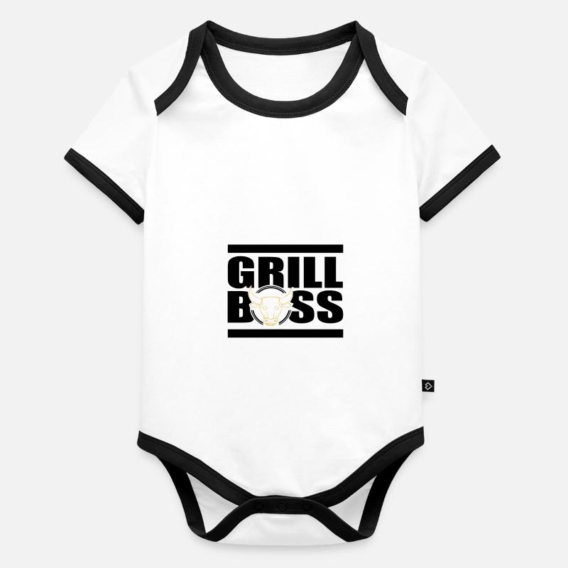 grill boss 02 Organic Baby Contrasting Bodysuit