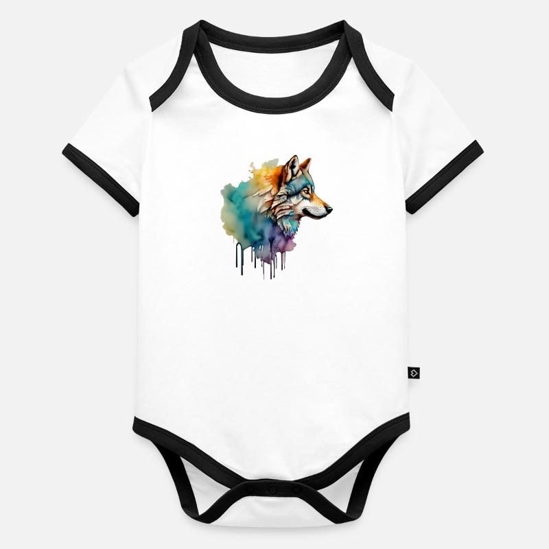 TÊTE DE LOUP Body Bébé bio contrasté manches courtes