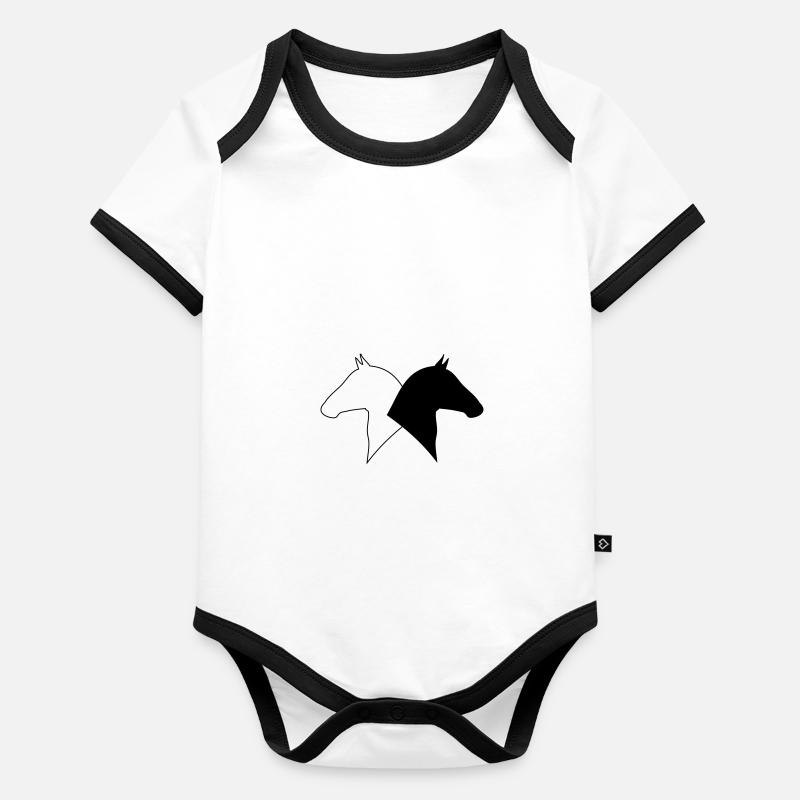 horse head 2 Organic Baby Contrasting Bodysuit