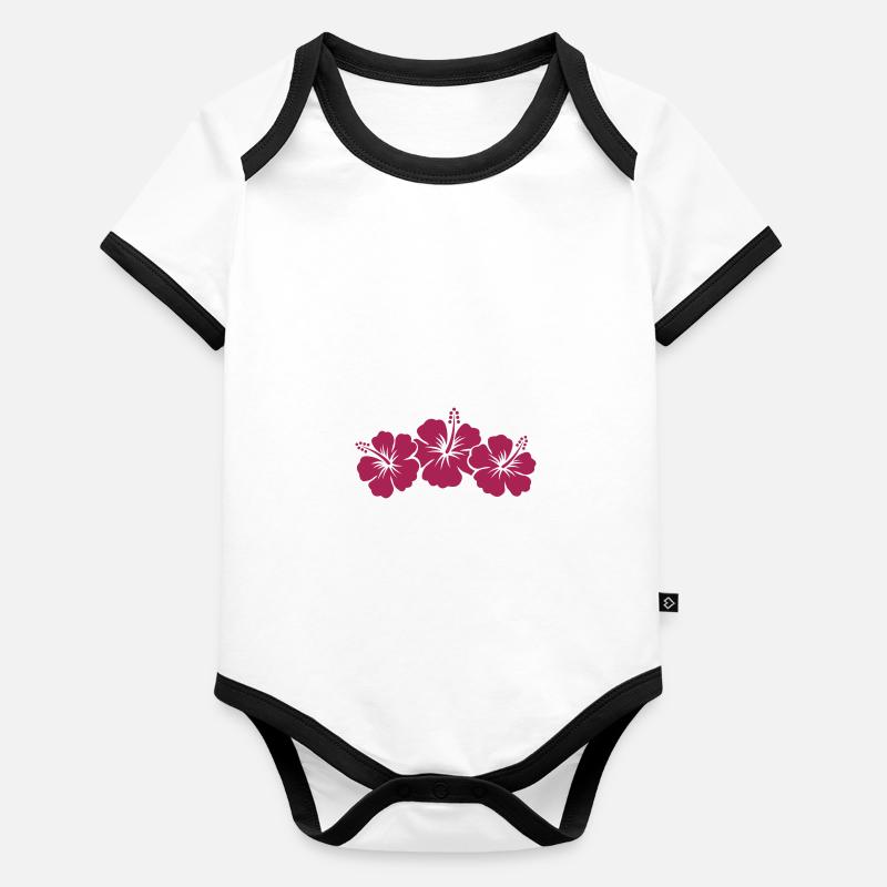 hibiscus Body Bébé bio contrasté manches courtes