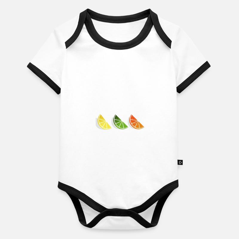 Légende du citron Body Bébé bio contrasté manches courtes