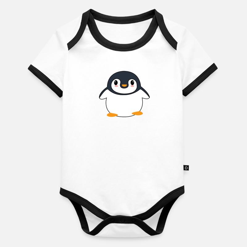 Pegi le pingouin Body Bébé bio contrasté manches courtes