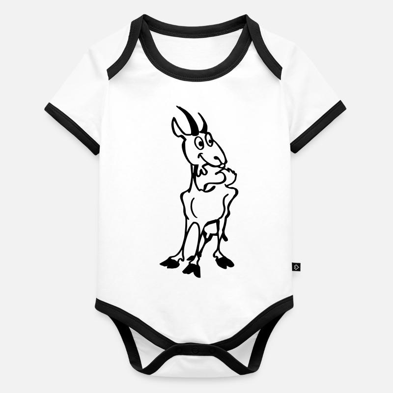 Chèvre Body Bébé bio contrasté manches courtes