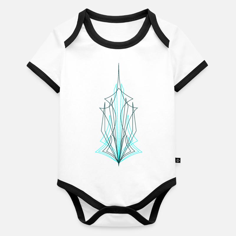 Aqua Pin Stripe Body Bébé bio contrasté manches courtes