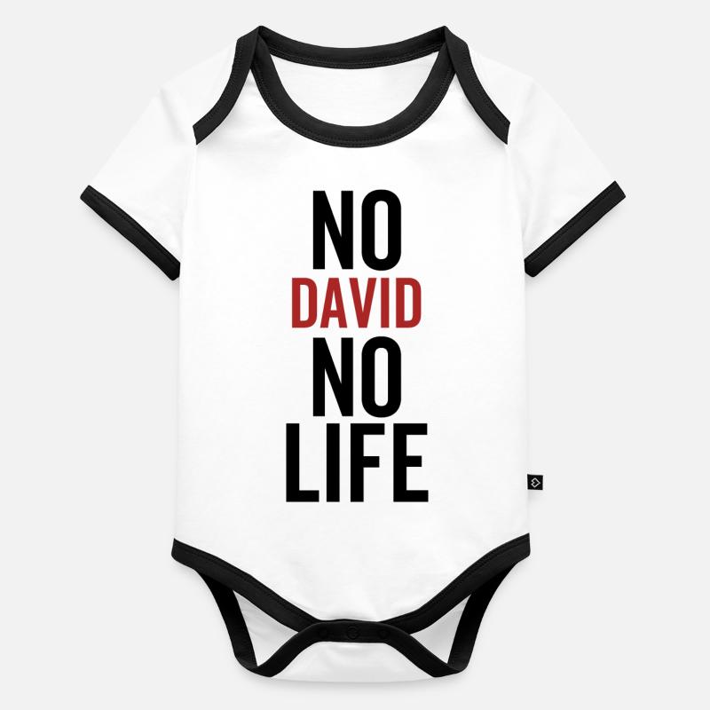 Pas de David Pas de vie Body Bébé bio contrasté manches courtes