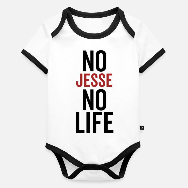 Pas de Jesse pas de vie Body Bébé bio contrasté manches courtes