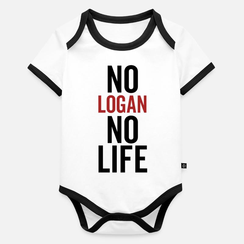 Pas de Logan Pas de vie Body Bébé bio contrasté manches courtes