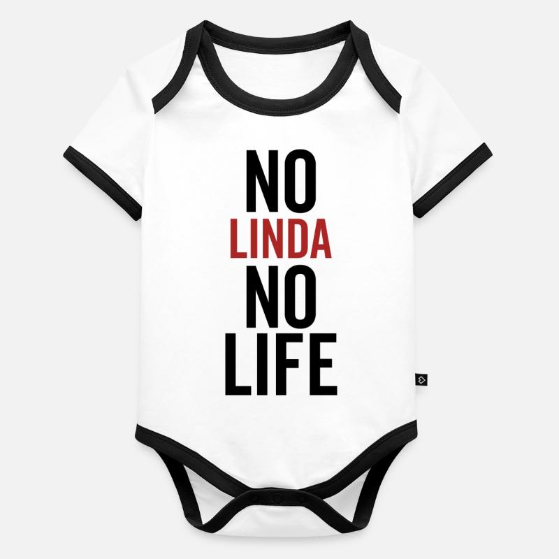 Pas de Linda Pas de vie Body Bébé bio contrasté manches courtes