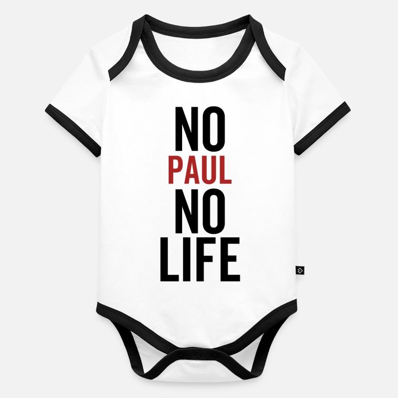 Nein Paul Kein Leben Baby Bio-Kurzarm-Kontrastbody