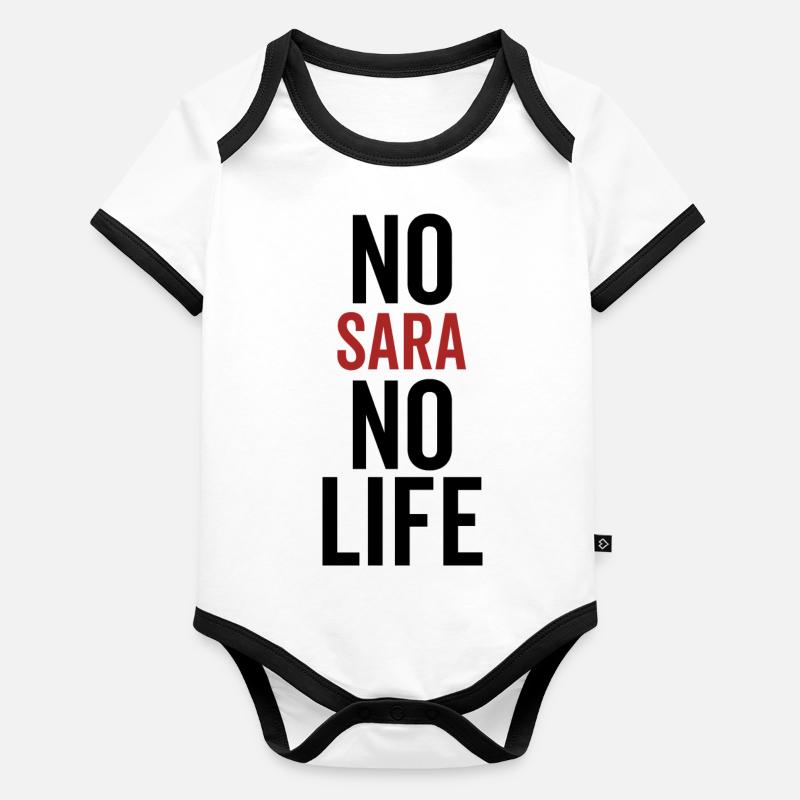 Pas de Sara Pas de vie Body Bébé bio contrasté manches courtes