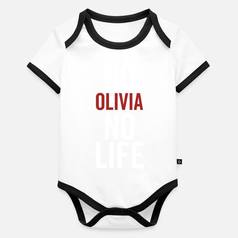 Pas d’Olivia Pas de vie Body Bébé bio contrasté manches courtes