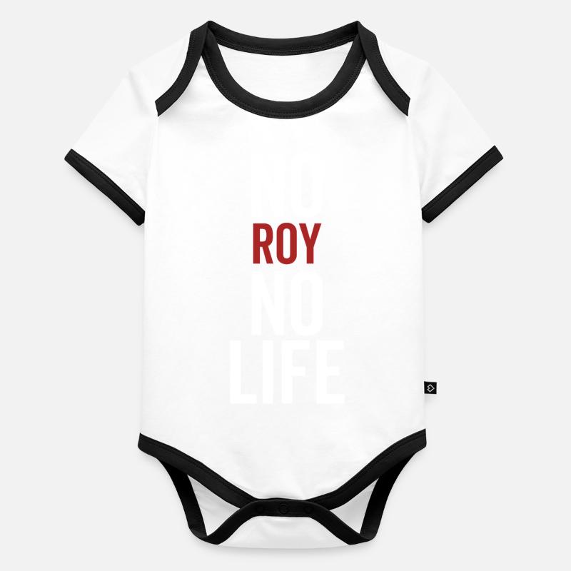 Pas de Roy Pas de vie Body Bébé bio contrasté manches courtes