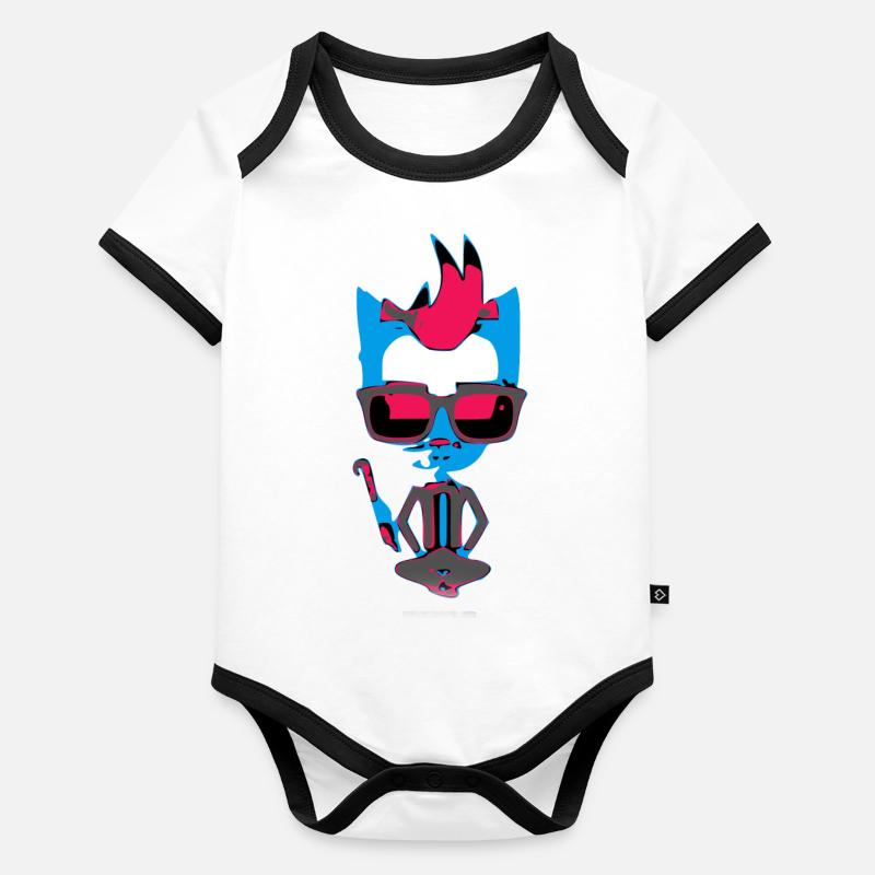 Boulbi le punk Body Bébé bio contrasté manches courtes