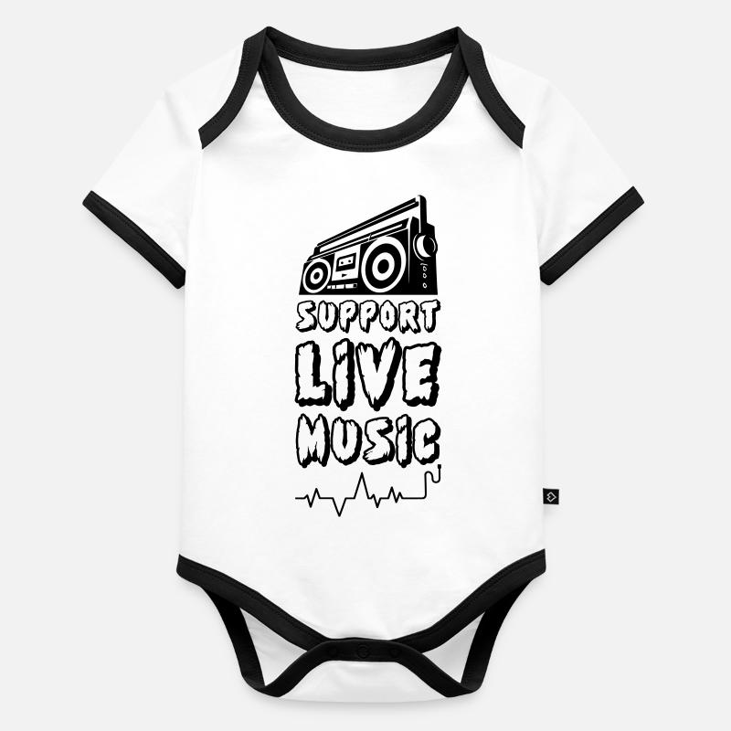Soutenez la musique en direct Body Bébé bio contrasté manches courtes