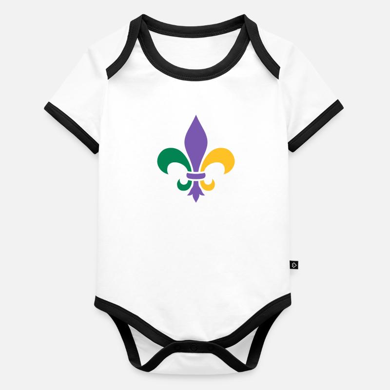 Mardi Gras Body Bébé bio contrasté manches courtes