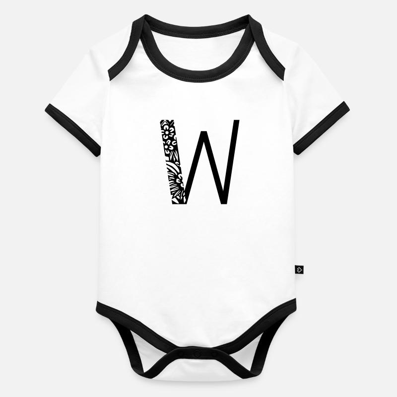 Buchstabe W Baby Bio-Kurzarm-Kontrastbody