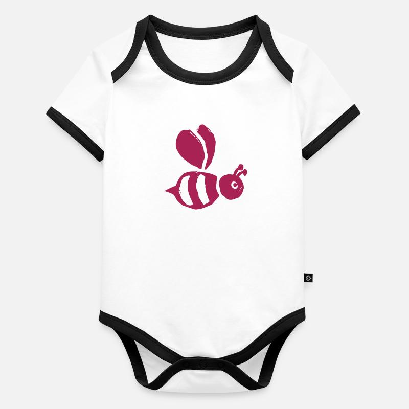 bienchen Baby Bio-Kurzarm-Kontrastbody