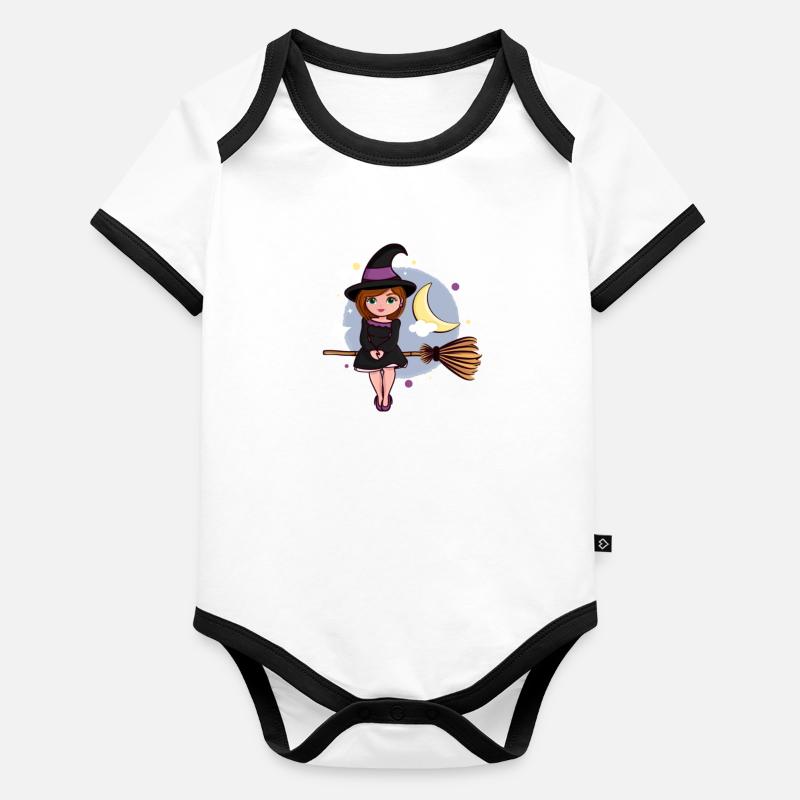 Cute Little Witch Organic Baby Contrasting Bodysuit