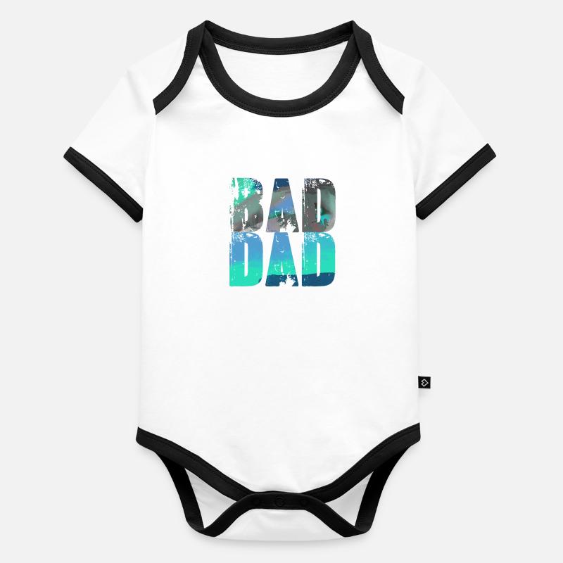 bad dad,dad,graffiti,black,typo,font,colorful Organic Baby Contrasting Bodysuit