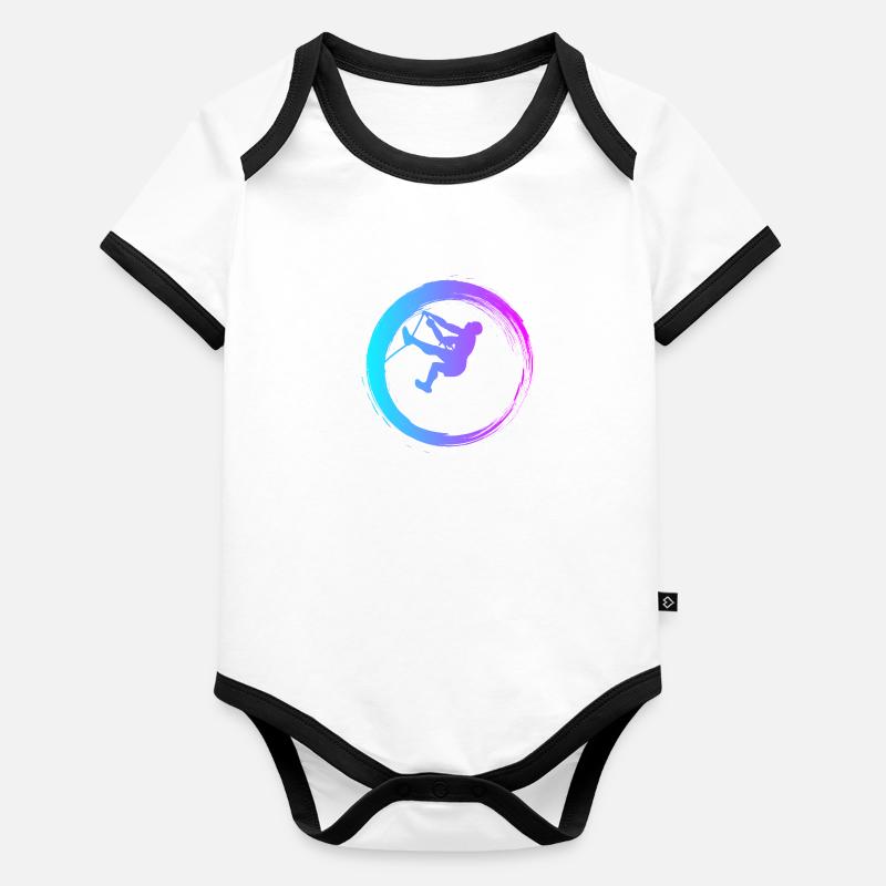 Sporty Hobby Leidenschaft Klettern Baby Bio-Kurzarm-Kontrastbody