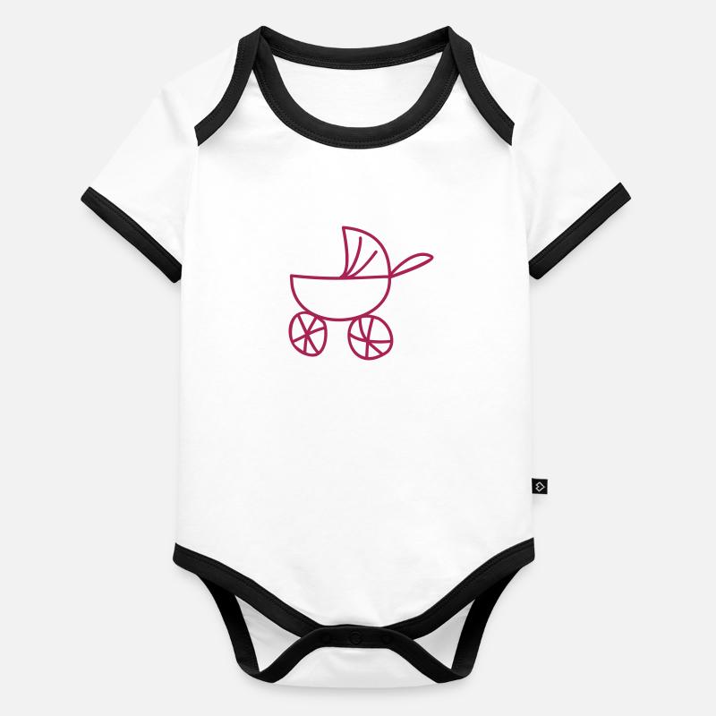 Kinderzeichnungen: Kinderwagen - Body Bébé bio contrasté manches courtes - undefined
