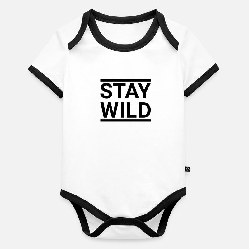 Sauvage - rester sauvage Body Bébé bio contrasté manches courtes