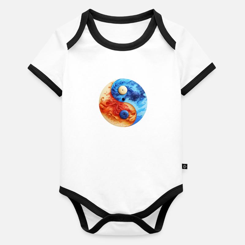 Yin Yang Body Bébé bio contrasté manches courtes